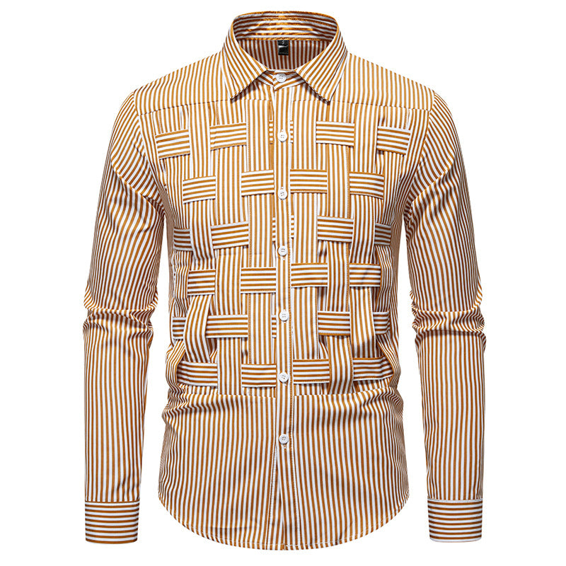 Street Wave Men's Long Sleeve Shirt With Modern Checkered Pattern Breathable Cotton Versatile Style