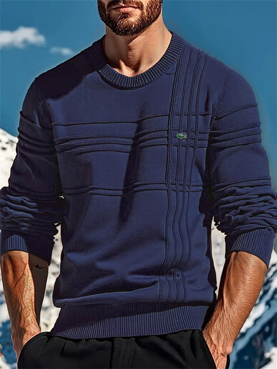 Street Wave Mens Premium Stylish Knit Sweater With Textured Details For Modern Everyday Wear