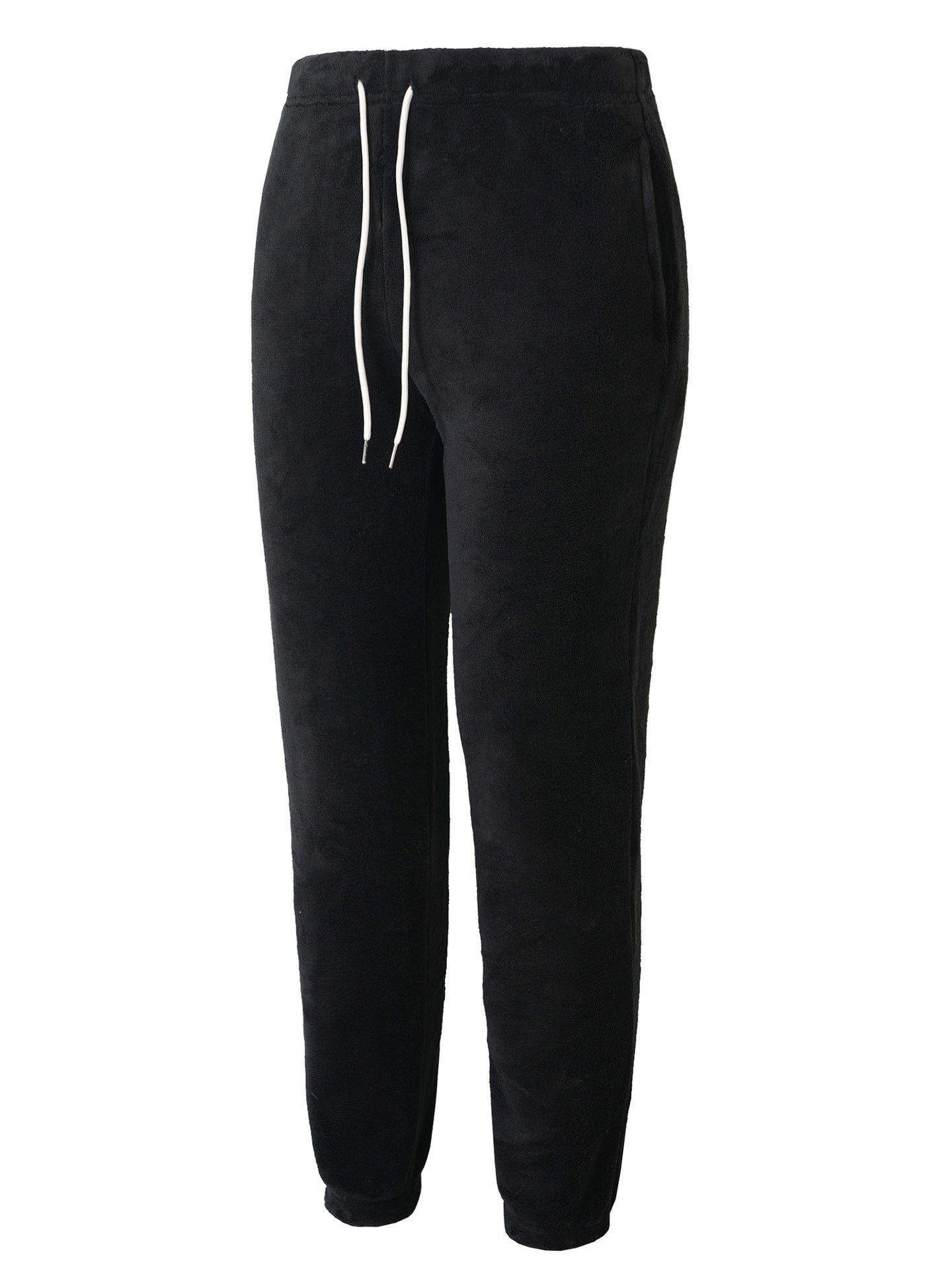 Mens Fleece Joggers Street-wave Cozy Warm Loungewear For Men With Drawstring And Soft Inside