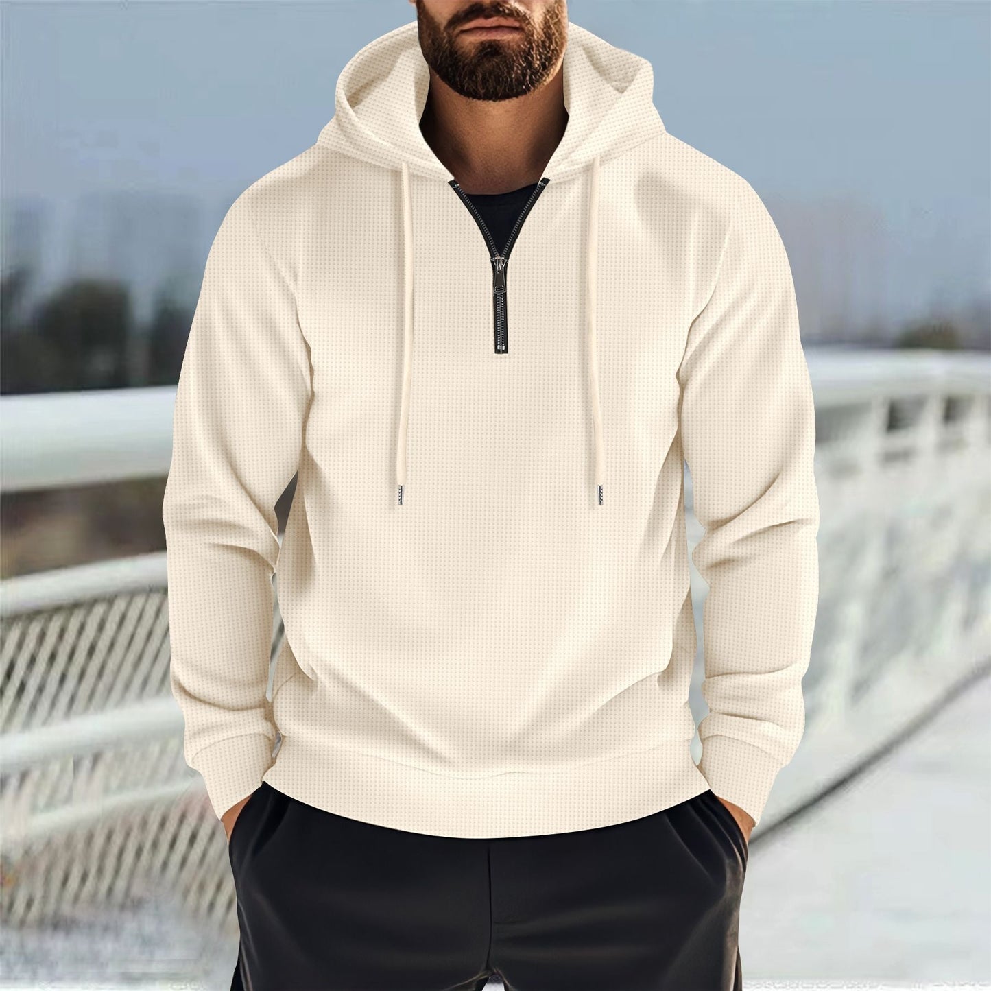 Mens Functional Zip Pullover Streetwave With Breathable Fabric For Active Lifestyle
