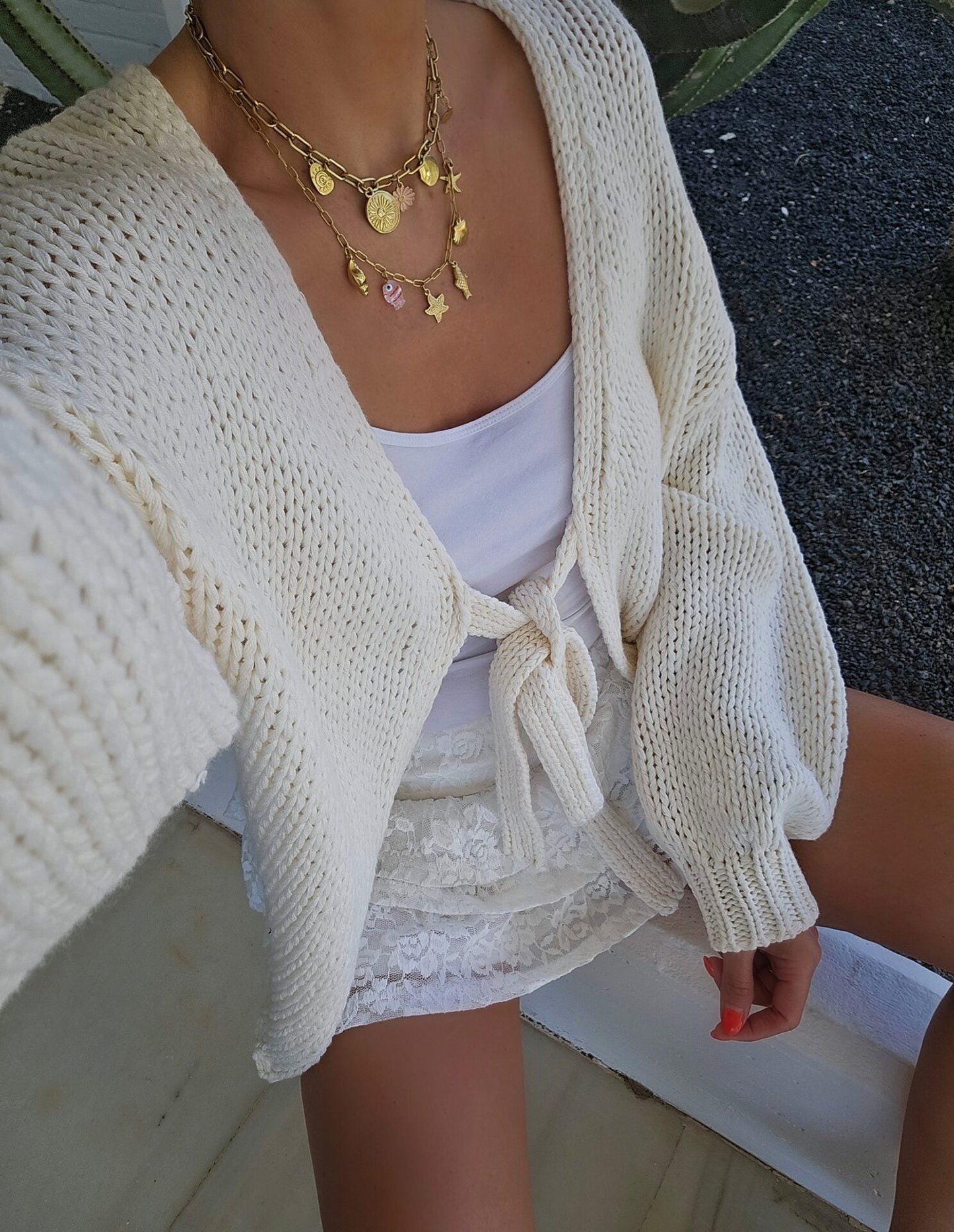 Streetwave Casual Knit Cardigan With Tie Closure And Wide Sleeves For Women Soft And Versatile Everyday Wear