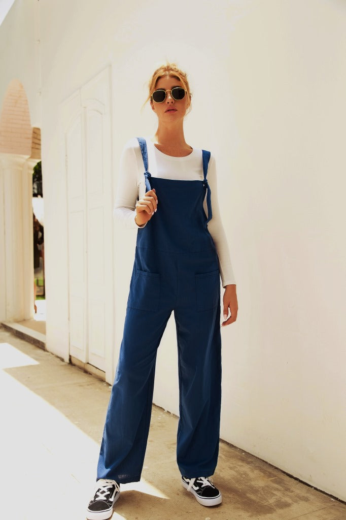 Street-wave Women Wide-Leg Jumpsuit With Pockets Casual Everyday Comfort For Stylish City Adventures