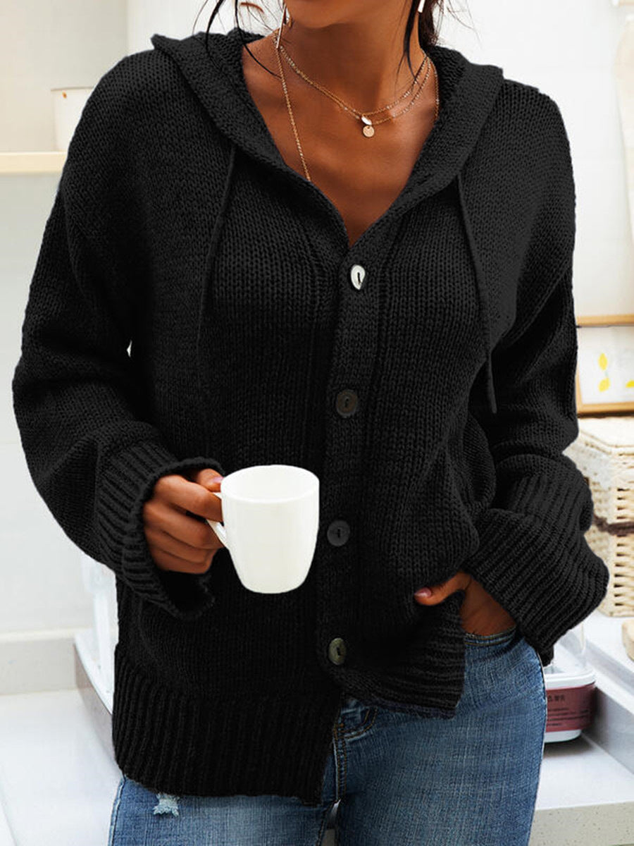 Streetwave Womens Chunky Knit Cardigan With Hood And Pockets Cozy Versatile Comfort