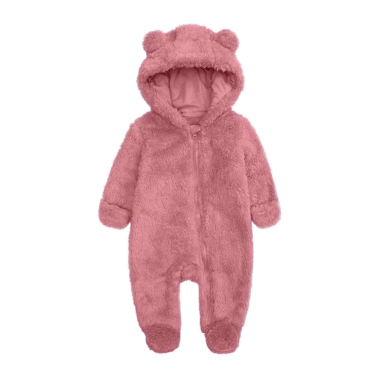 Street-wave Toddler Fleece Hooded Onesie Cozy Warm Winter Coverall For Toddlers Weatherproof