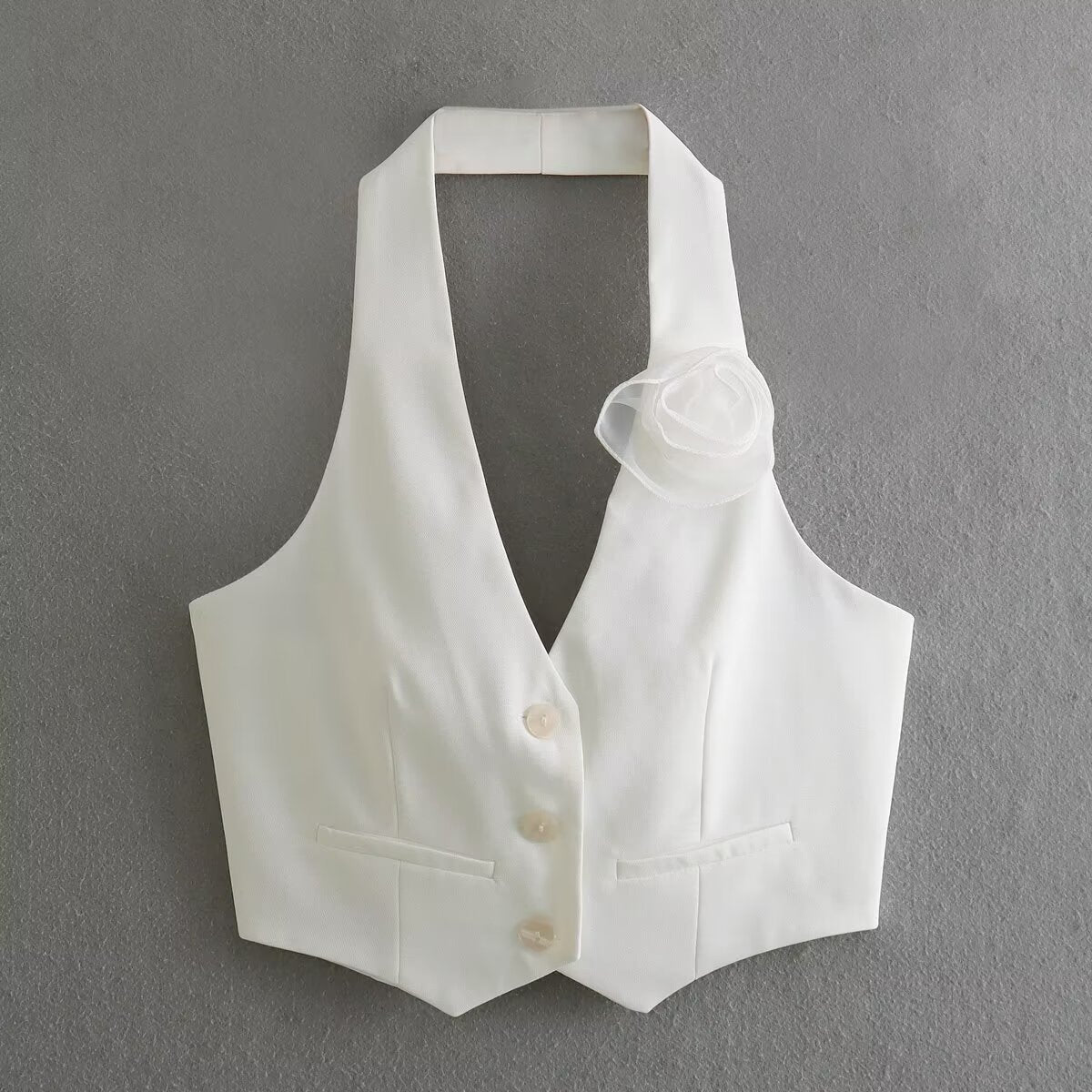 Street Wave Womens Elegant Vest With Floral Applique For Festive Occasions And Evening Wear