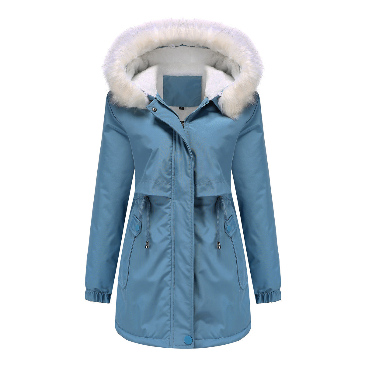 Street-Wave Womens Winter Jacket With Detachable Fur Collar For Warmth And Chic Style
