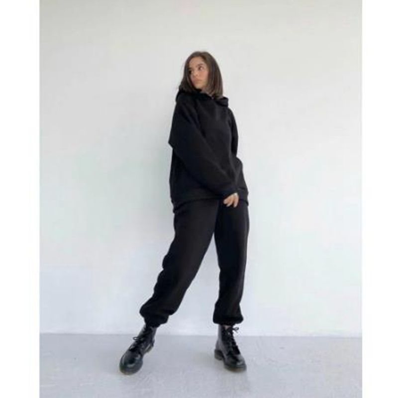 Street-wave Women's Cozy Hoodie And Joggers Set With Soft Breathable Cotton Blend Loungewear