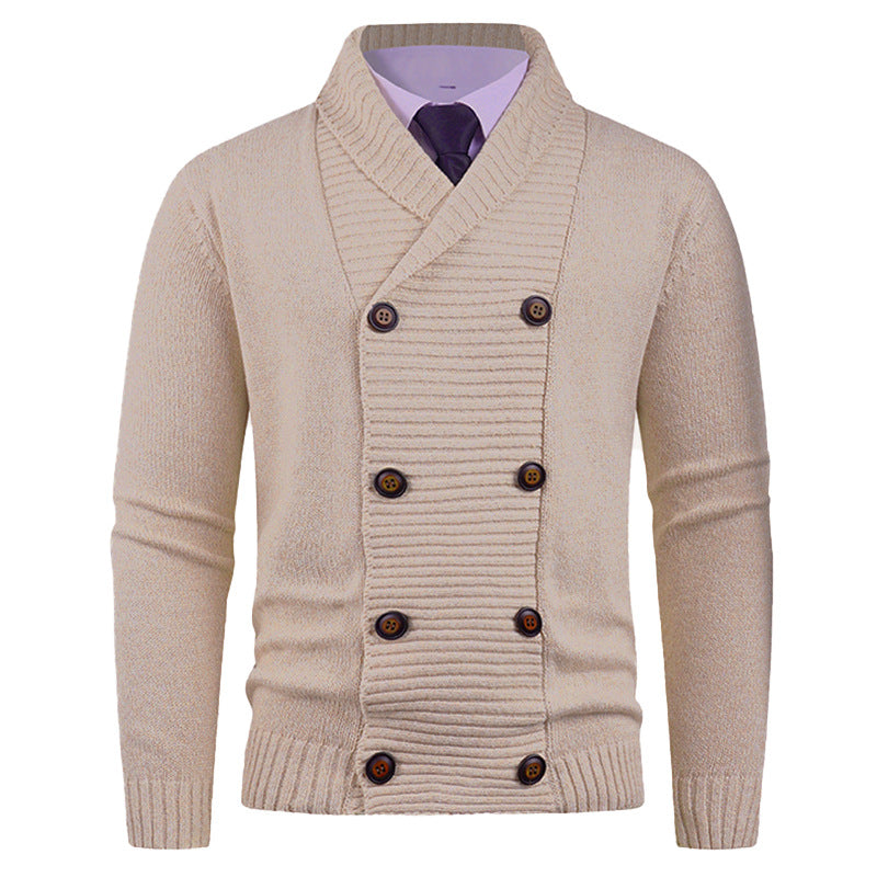 Men's Shawl Collar Cardigan Street-Wave Premium Soft Wool Blend With Practical Button Details For Modern Men