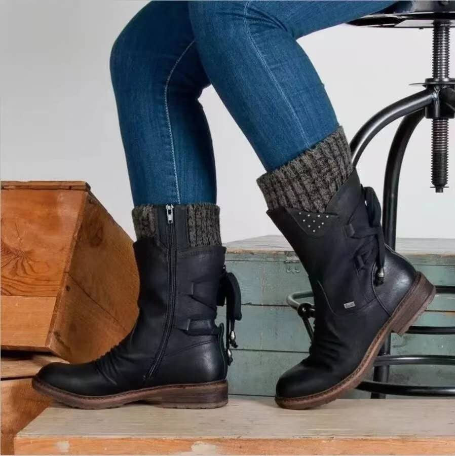 Street-Wave Women's Fashion Ankle Boots With Stylish Details And Practical Zipper