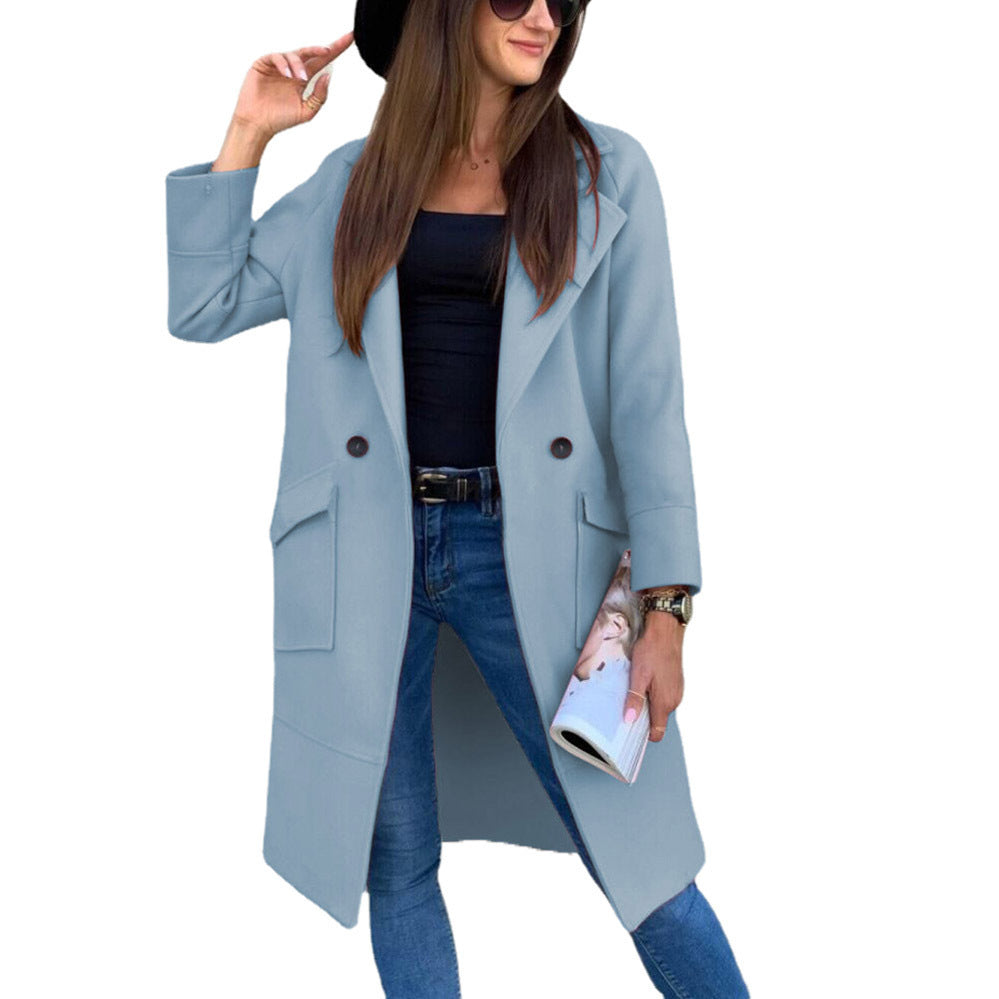 Street-Wave Women's Oversized Coat With Modern Pockets And Elegant Lapel For Everyday Wear