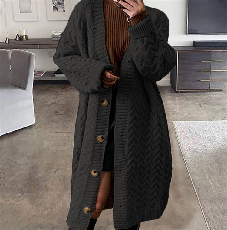 Street-wave Womens Oversized Knit Cardigan Cozy Wool Warmth