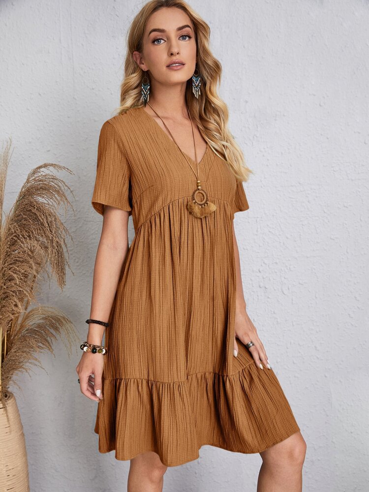 Eliana Comfort Dress For Women Flowy Fit With Elastic Waist Effortless Style And Easy Wear