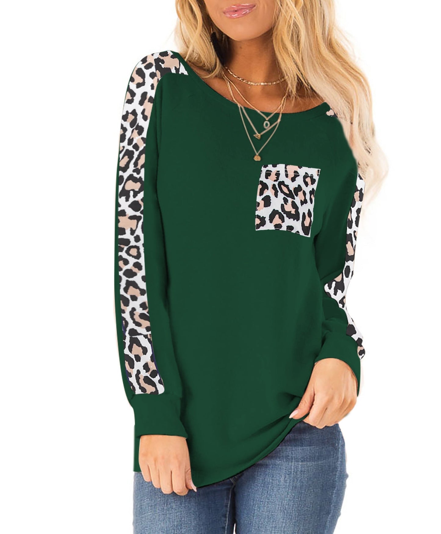Street-wave Women's Trendy Leopard Print Sweatshirt With Modern Cut And All-Day Comfort