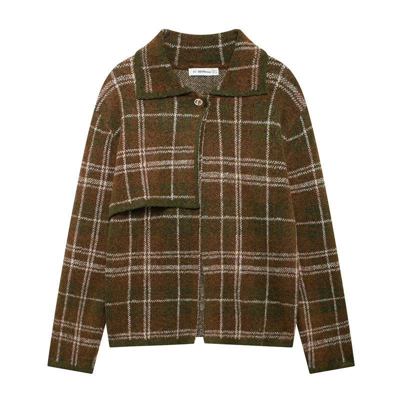 Street-Wave Women Flowing Plaid Jacket With Cozy Comfort