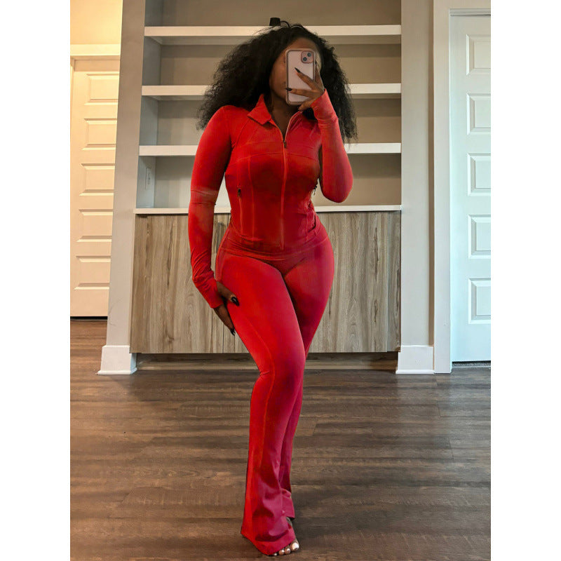Streetwave Women Bodycon Jumpsuit With High Collar And Full Zip For Versatile Streetwear And Breathable Comfort