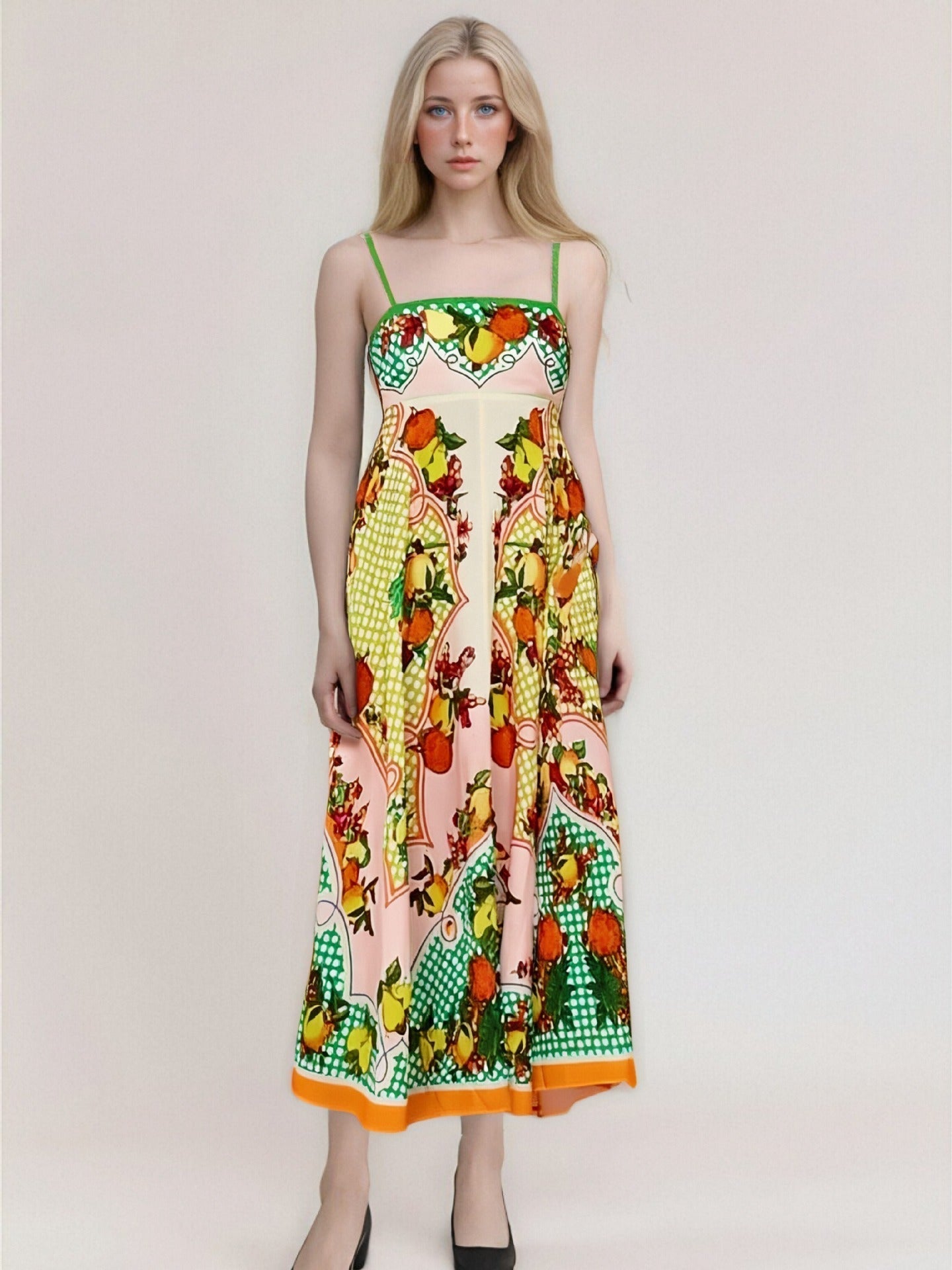 Street-Wave Women's Maxi Dress Strapless High Waist Flowy Chic Abstract Print