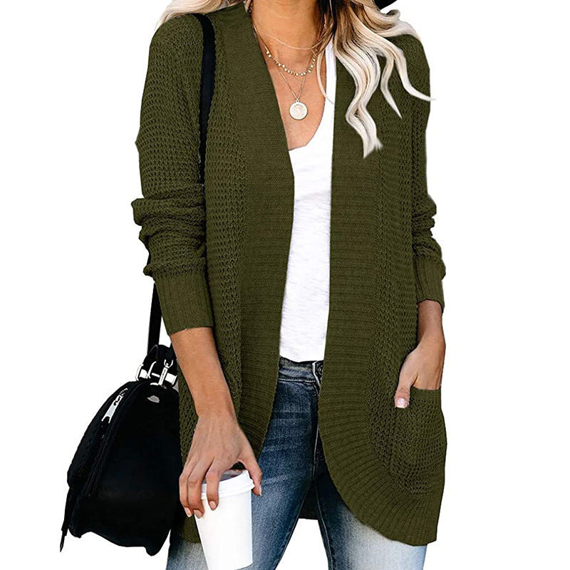 Streetwave Women's Knit Cardigan With Pockets Open Front For Cozy Everyday Style