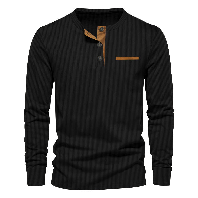 Men's Long Sleeve Shirt With Structured Design And Button Details By Street-Wave
