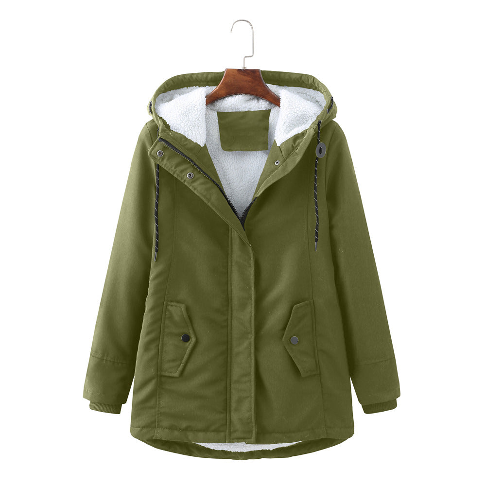 Street-Wave Aurora Lambswool Parka For Women Ultra Warmth Waist-Defining Fit Fleece-Lined Hood