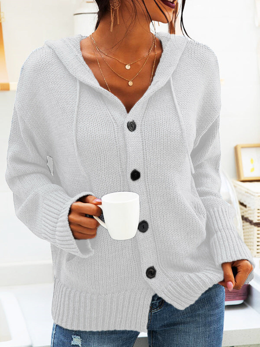 Streetwave Womens Chunky Knit Cardigan With Hood And Pockets Cozy Versatile Comfort