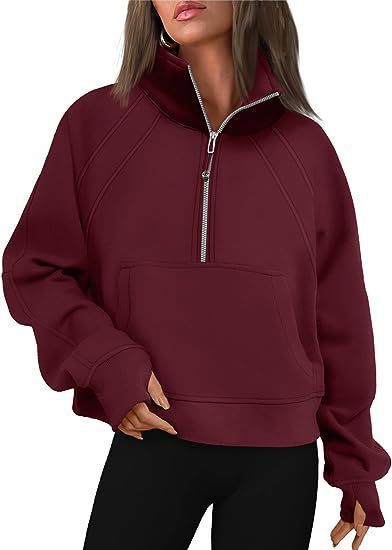 Street-Wave Women's Cozy Half Zip Hoodie With Kangaroo Pocket For Everyday Comfort And Warmth