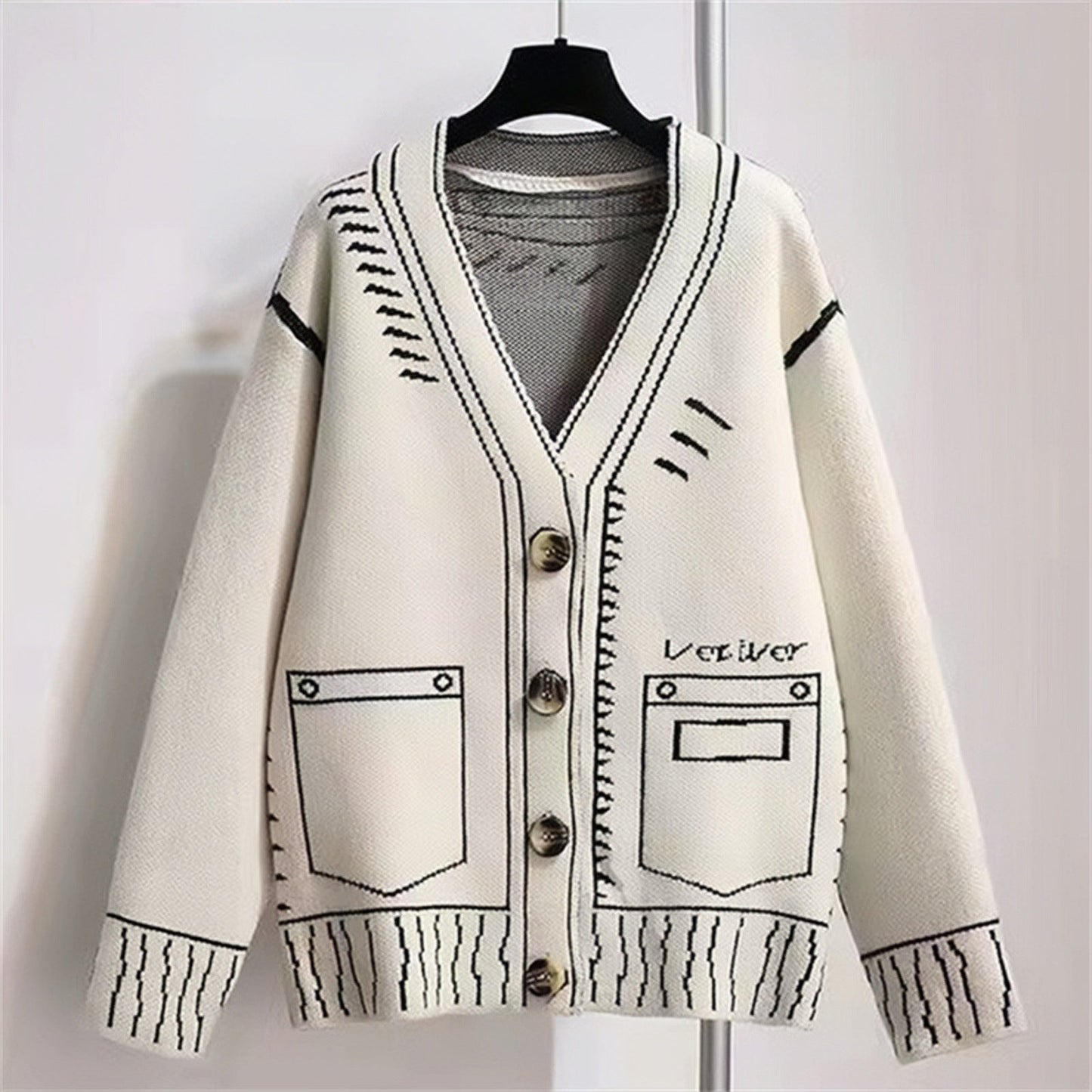 Streetwave Womens Cardigan With Unique Graphic Design And Premium Button Details