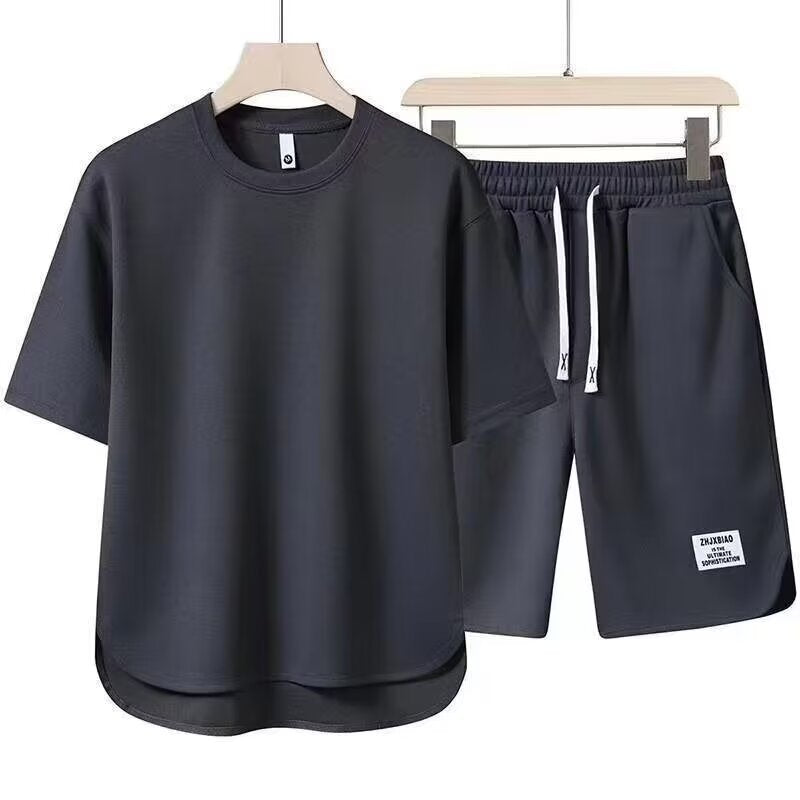 Men's Relaxed Fit Cotton Lounge Set With Short Sleeve Top And Knee Length Shorts For Summer