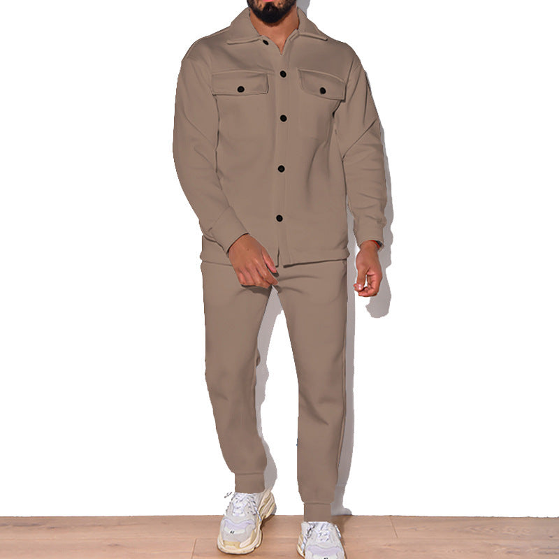 Mens Casual Shirt And Jogger Set Street Wave Comfortable Weekend Outfit For Men Everyday Comfort