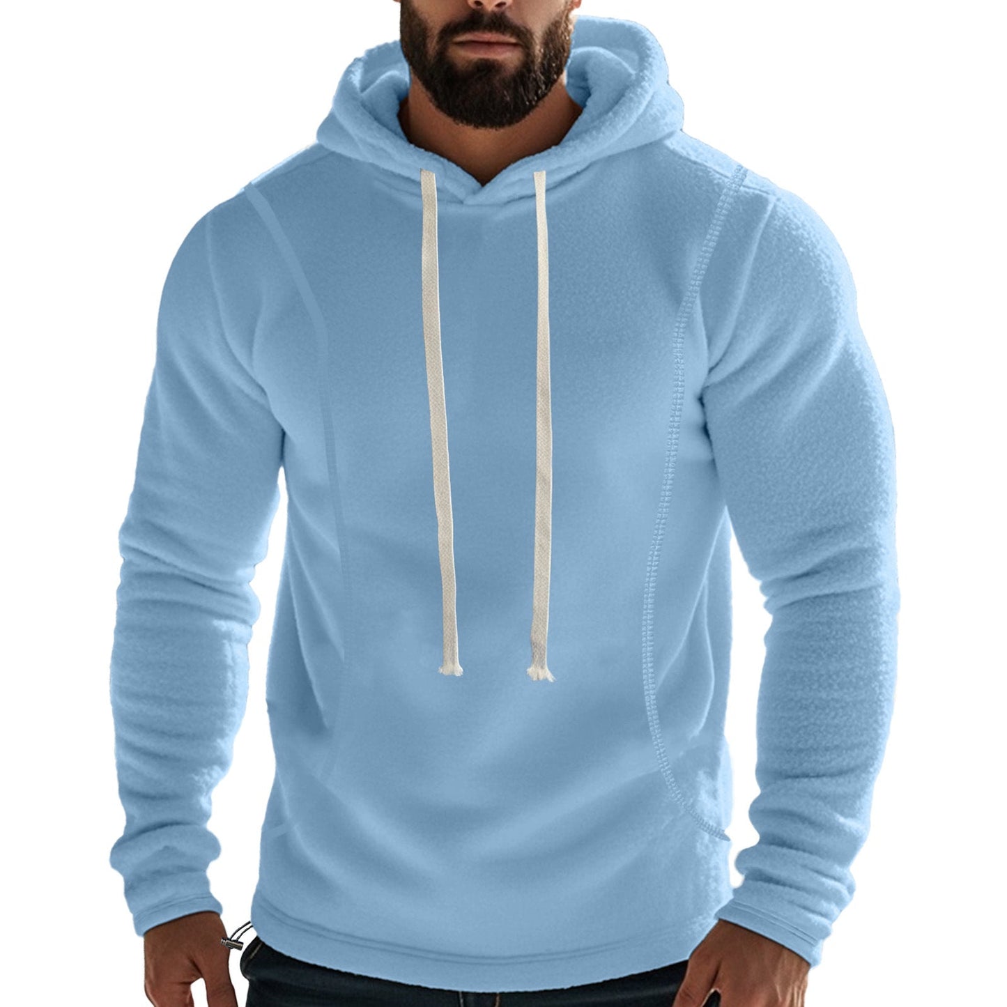 Street-Wave Mens Fleece Hoodie With Kangaroo Pocket Soft Warm Cozy Everyday Wear