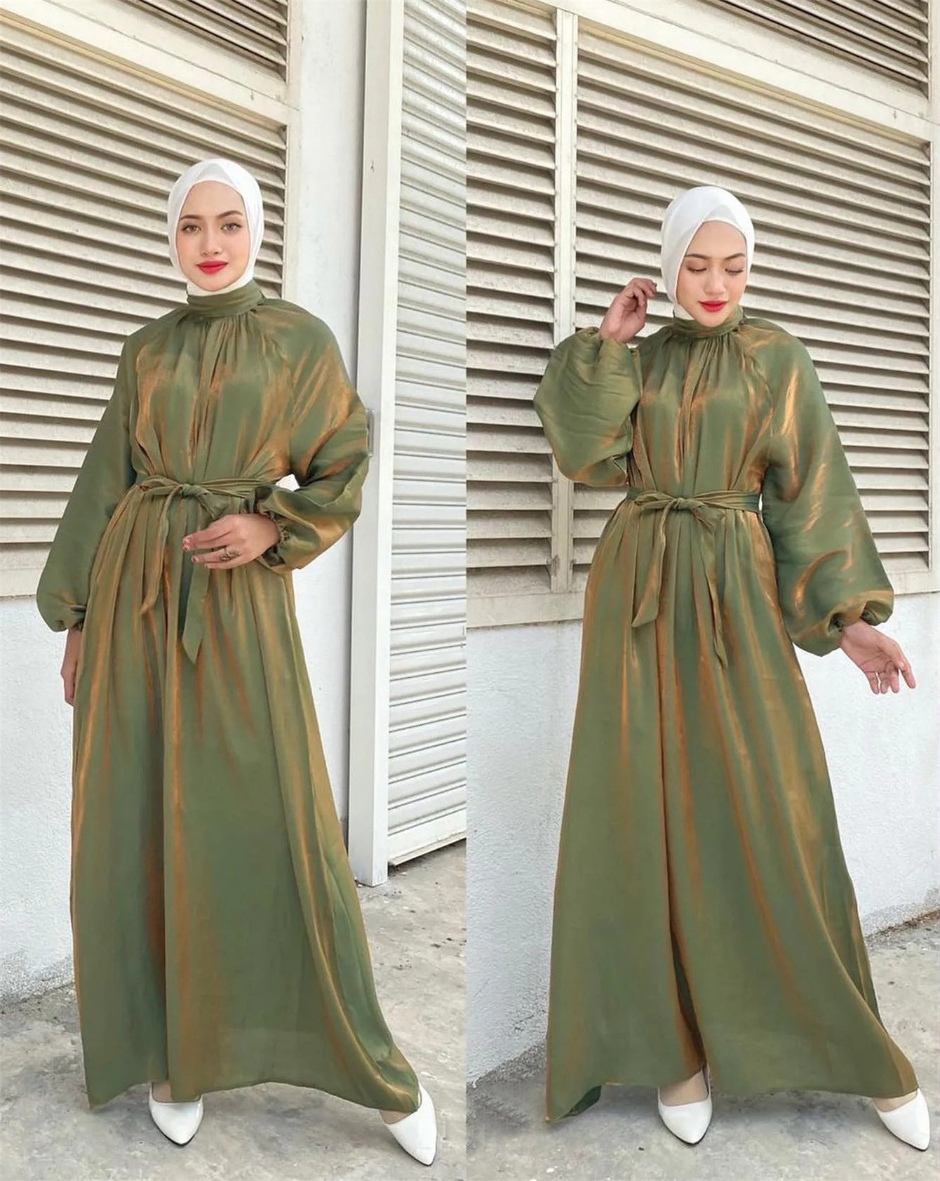 Street Wave Women Elegant Long Sleeve Dress With Waist Belt Flattering Flowing Silhouette