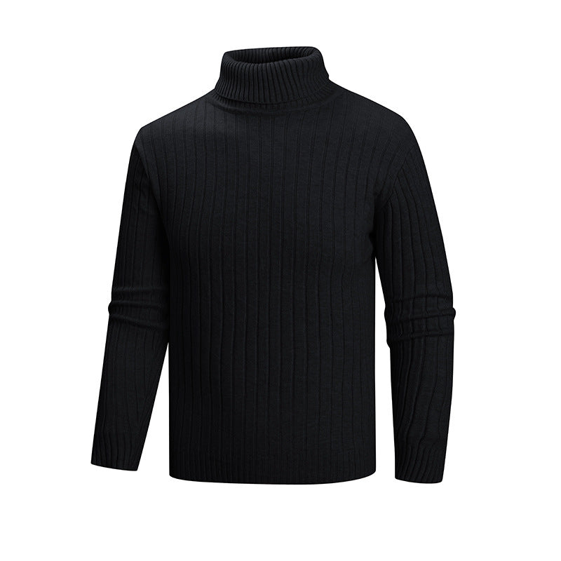 Streetwave Mens Red Ribbed Turtleneck Sweater With High Collar For Warmth Comfort And Style