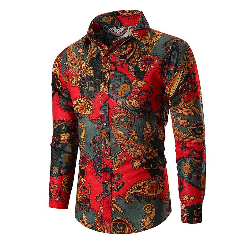Street-wave Premium Paisley Long Sleeve Shirt for Men With Luxurious Cotton Comfort