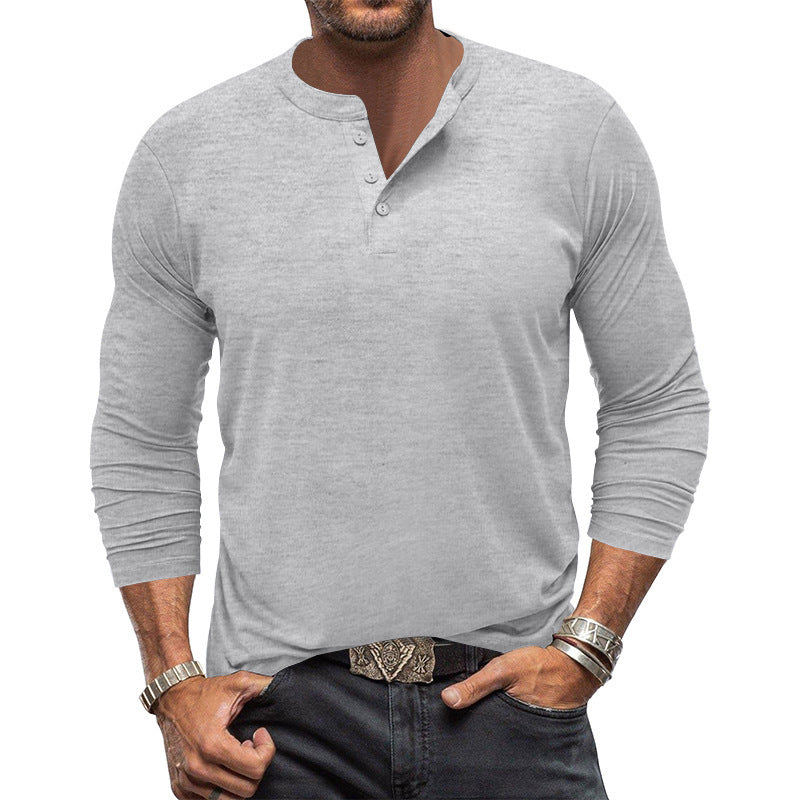 Street Wave Mens Long Sleeve Henley Shirt With Placket Timeless Comfort And Versatility