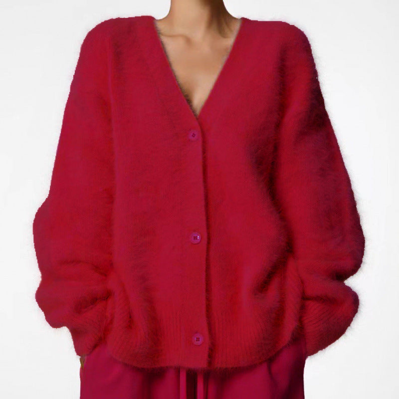 Street Wave Fluffy Oversized Cardigan For Women Ultra Soft Plush Knit Cozy Warmth