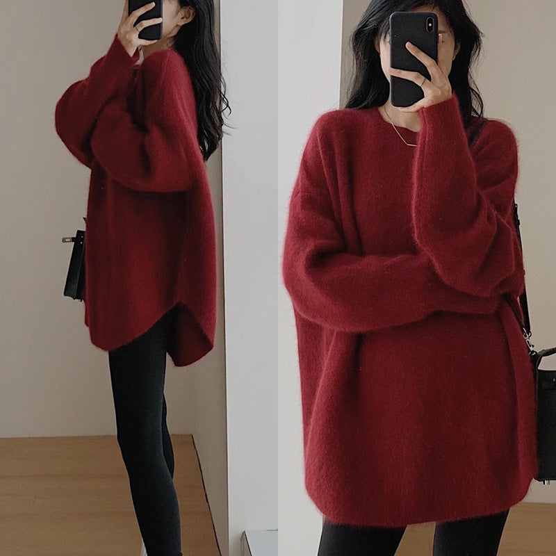 Streetwave Oversized Knit Sweater For Women With Relaxed Fit And Voluminous Sleeves Cozy Warm