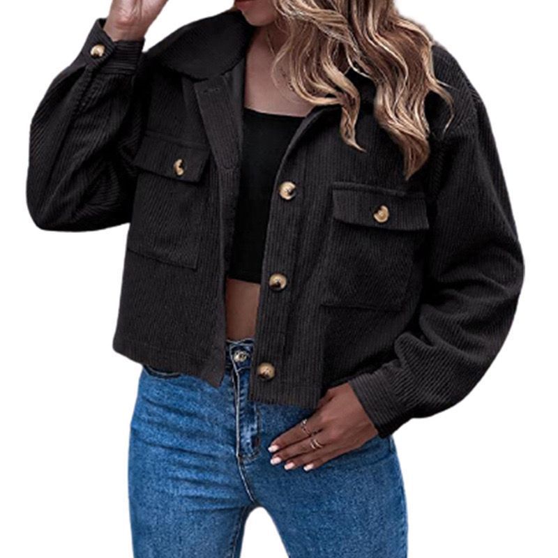 Street-Wave Women's Corduroy Jacket With Practical Pockets For Everyday Style And All-Season Comfort