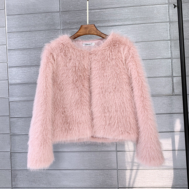 Women Plush Short Faux Fur Jacket From Premium Fur Streetwave Elegant Sleeve Design