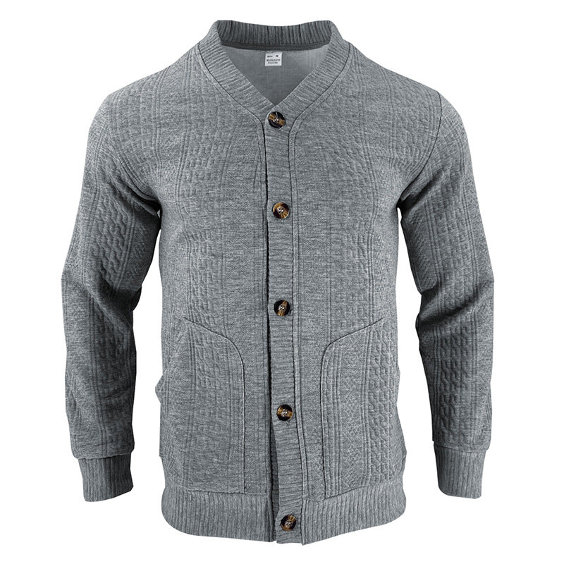 Street-Wave Men's Knit Cardigan With Premium Textured Pattern And Modern Buttons For Men