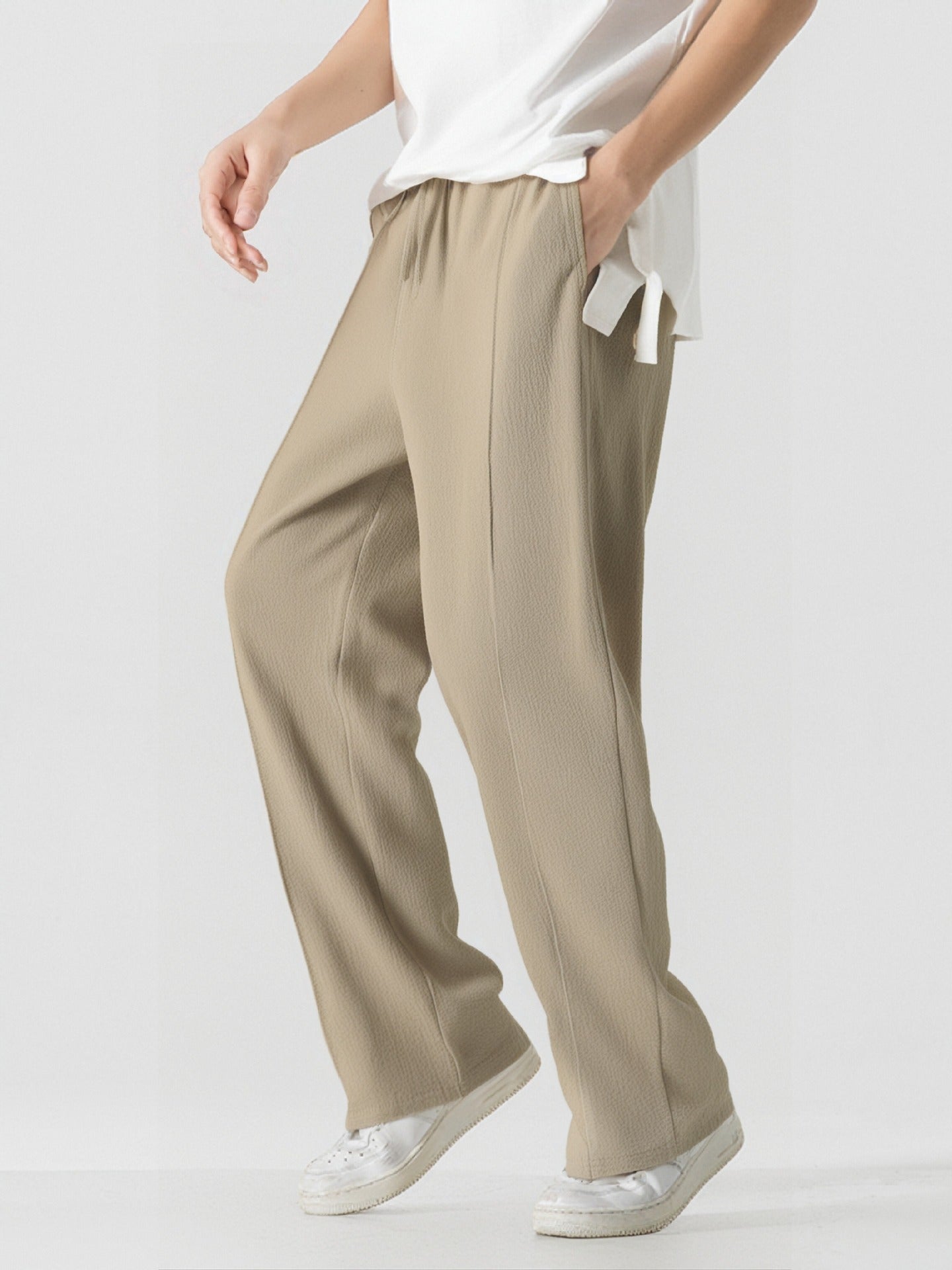 Mens Breathable Wide Leg Lounge Pants Street-Wave Elegant Comfort For Men All Day Wear