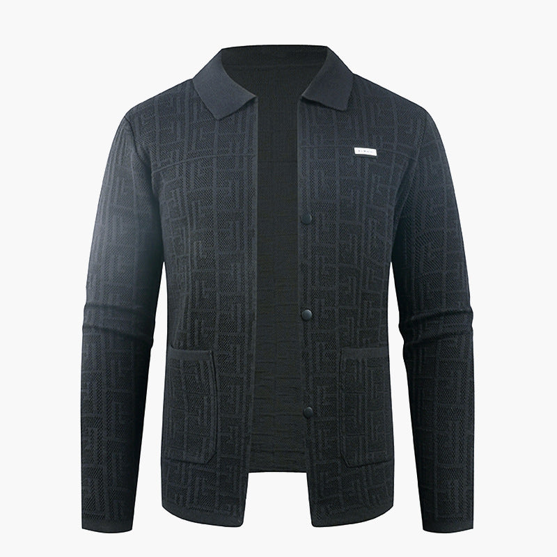 Streetwave Men's Fashion Knit Cardigan With Unique Pattern For Modern Men Breathable Cotton Blend