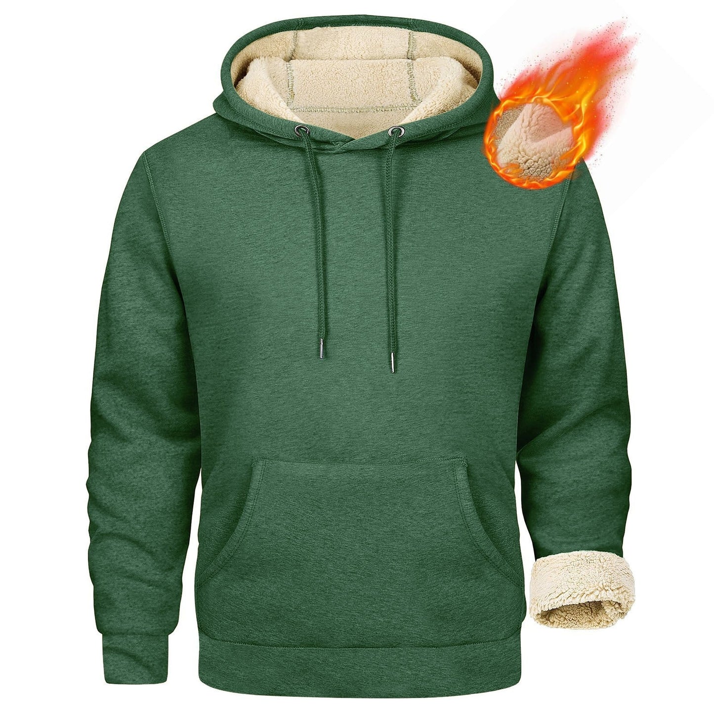Street Wave Mens Fleece Hoodie With Cozy Sherpa Lining For Cold Weather Comfort All Day Warmth