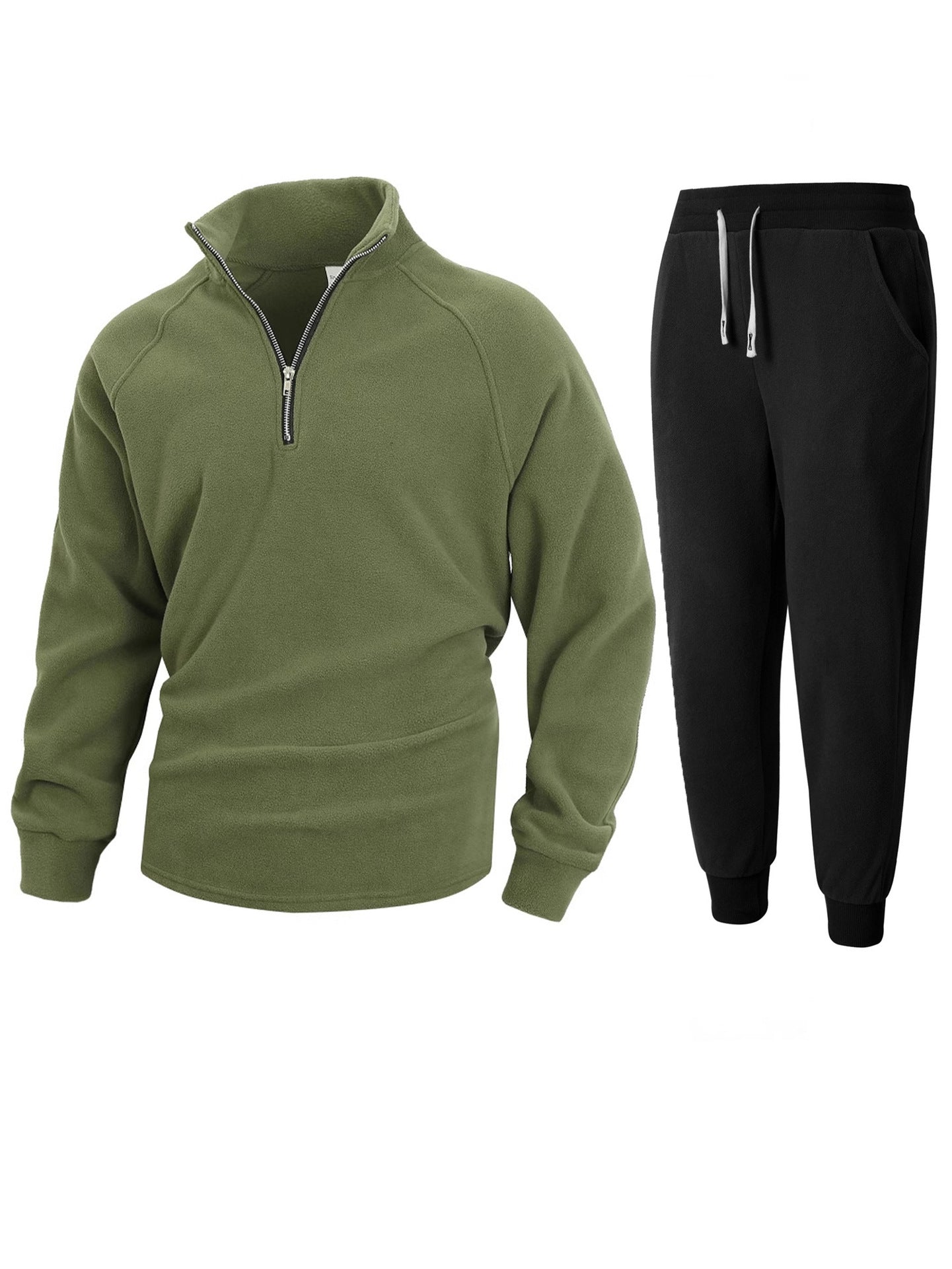 Street-Wave Men's Fleece Tracksuit With Half Zip Cozy