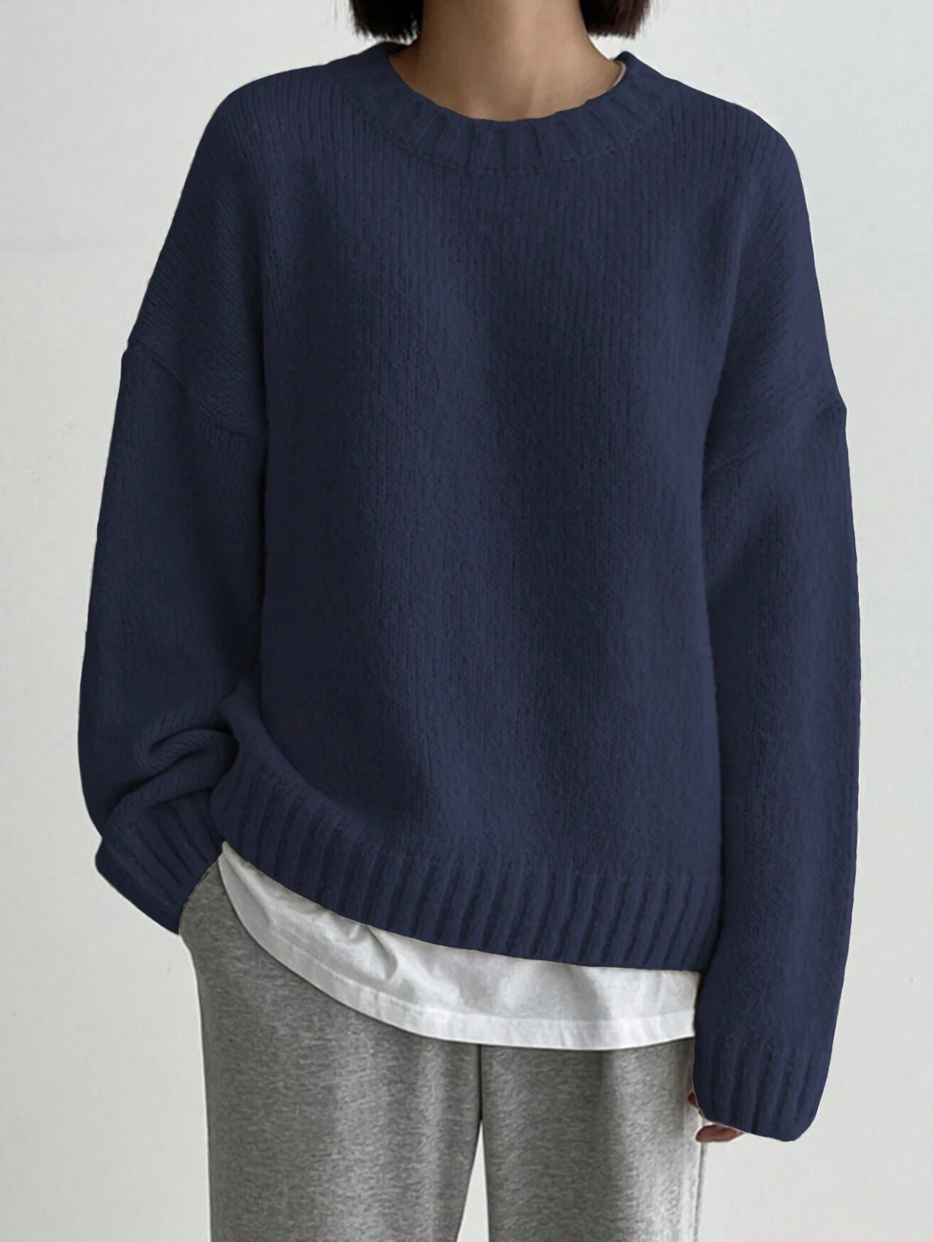Street-Wave Oversized Knit Pullover For Women Cozy Warmth And Autumn Style In Soft Texture