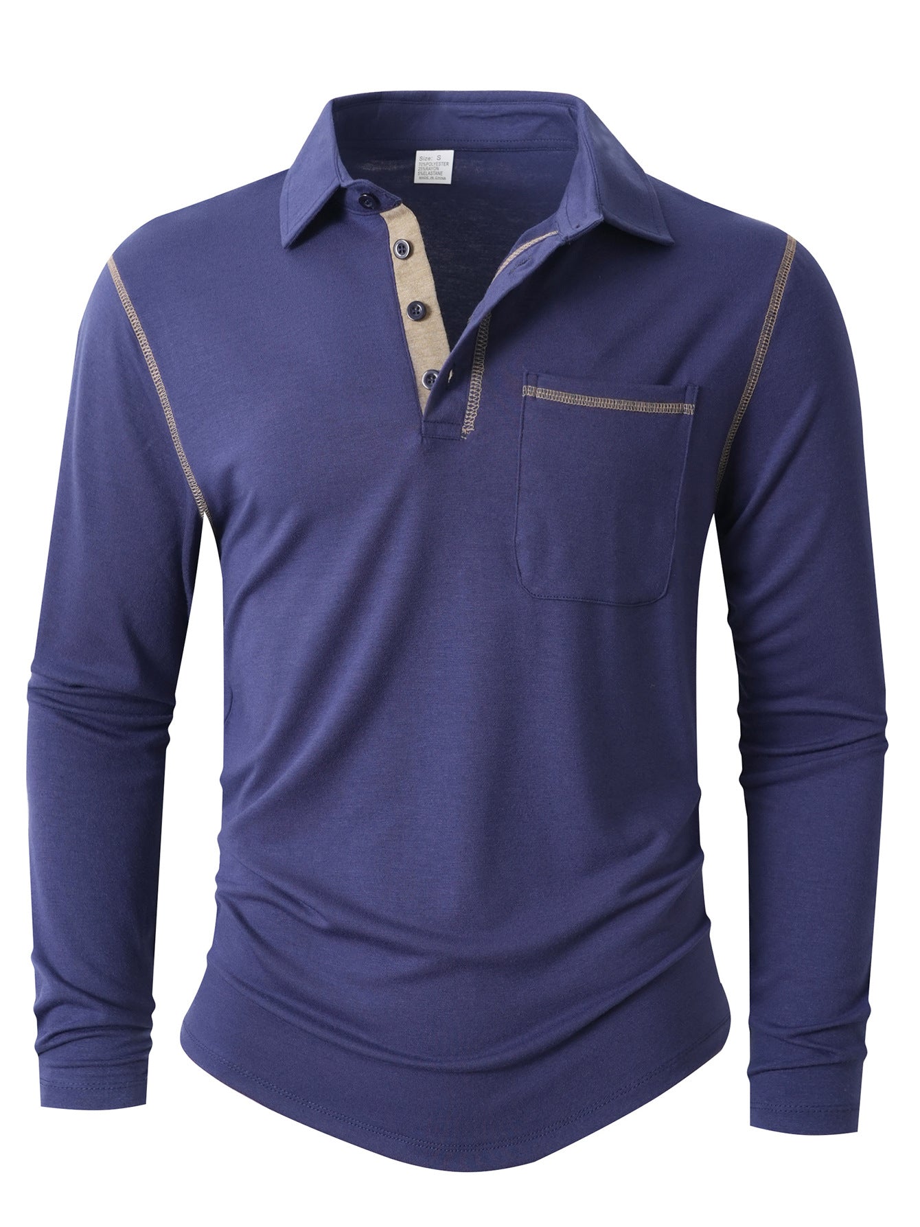 Street-Wave Men's Long Sleeve Polo Shirt Breathable Durable Comfort for Casual and Active Wear