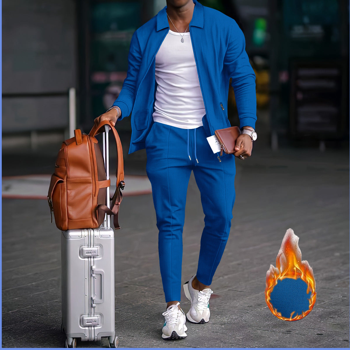 Streetwave Mens Athletic Leisure Suit With Structured Design And Elastic Waistband
