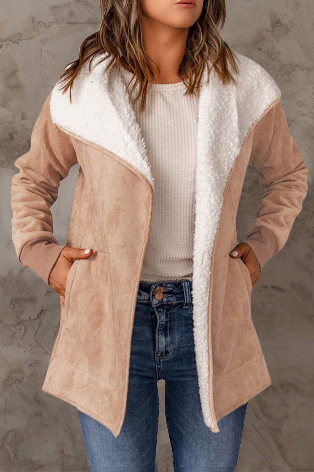 Street Wave Reversible Leather Shearling Jacket for Women Warm Cozy Lambswool Comfort