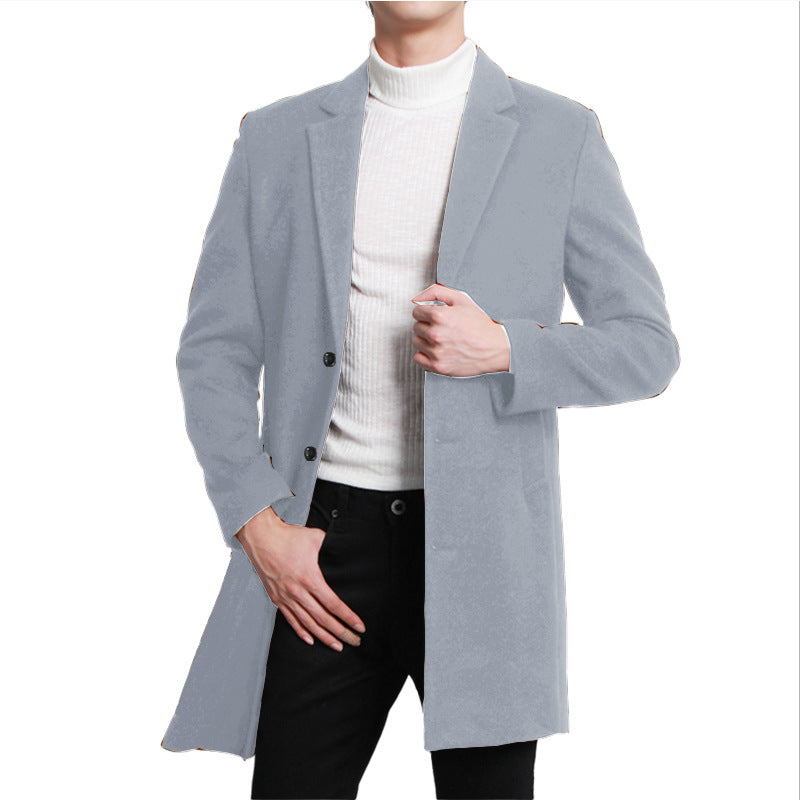 Street-Wave Men's Elegant Long Blazer With Modern Cut And Double Button Closure For All Occasions