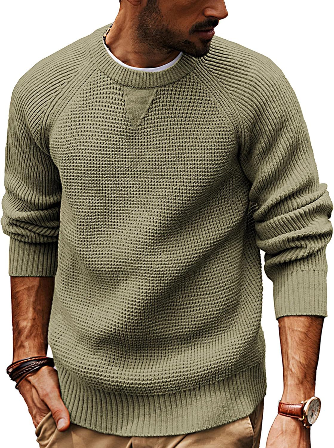 Street-wave Men's Structured Knit Sweater with Relaxed Fit Versatile Casual Pullover