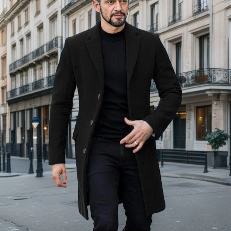 Streetwave Mens Elegant Wool Coat Premium Warmth For City Professionals Timeless Style