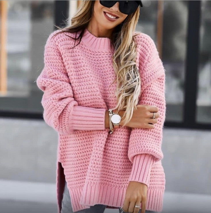 Womens Cozy Textured Knit Sweater With Wide Relaxed All Day Comfort By Street Wave For Women